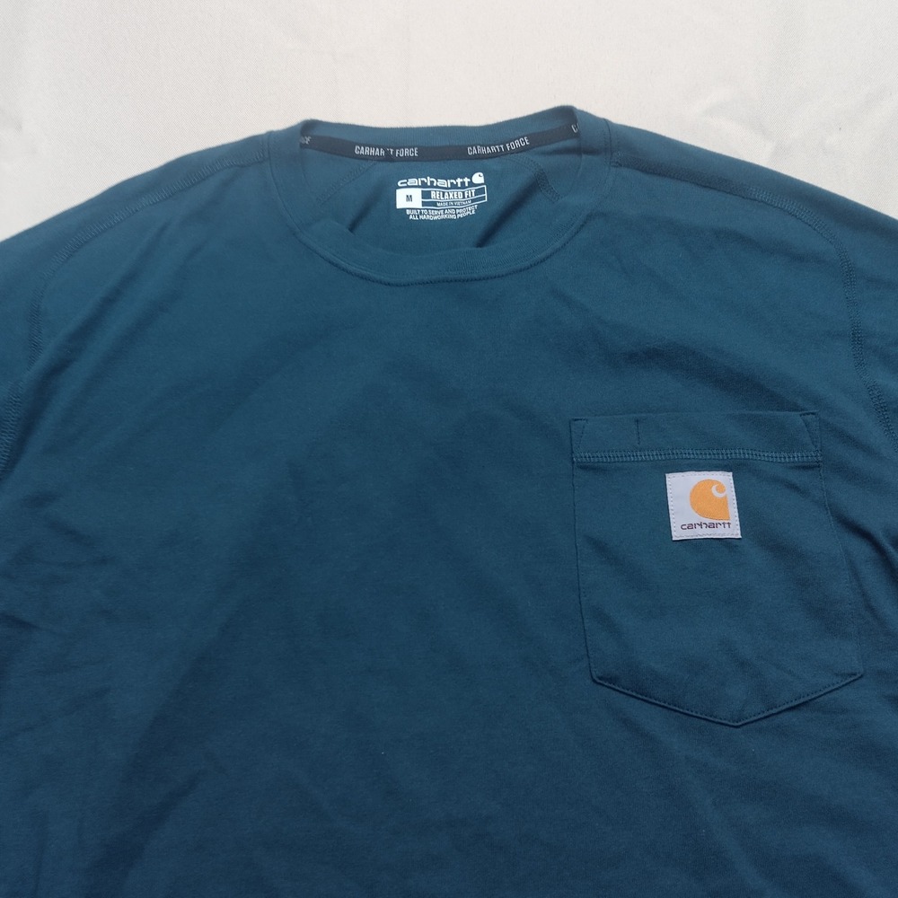 Carhartt Force Relaxed Fit Pocket T-Shirt Mens Medium Teal Blue TK6652-M